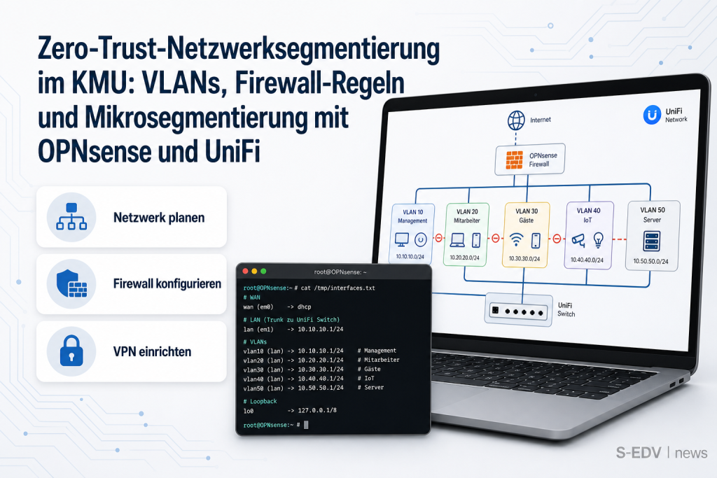 Zero-Trust-Netzwerksegmentierung im KMU: VLANs, Firewall-Regeln und Mikrosegmentierung mit OPNsense und UniFi
