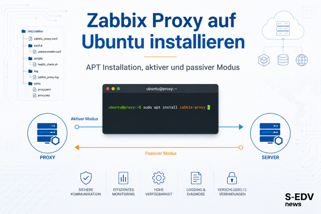 Zabbix Proxy auf Ubuntu installieren – APT Installation, aktiver und passiver Modus im Vergleich