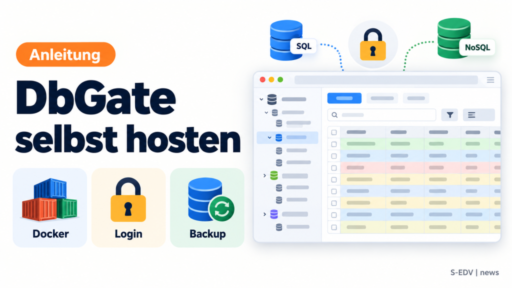 Symbolbild: DbGate mit Docker Compose selbst hosten, Login und Backup